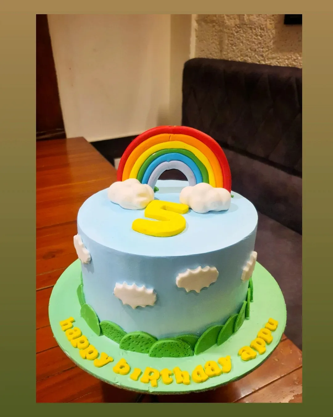 Custom rainbow celebration cake